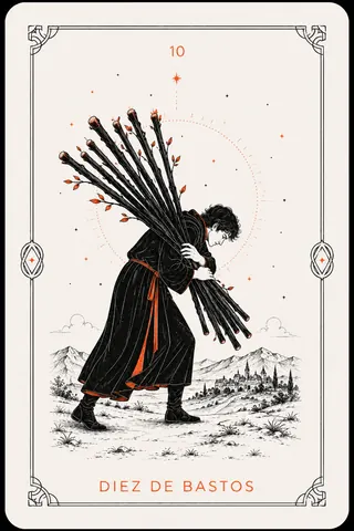 10 de Bastos del tarot