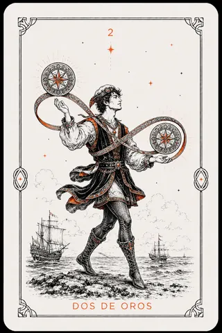 2 de Oros del tarot