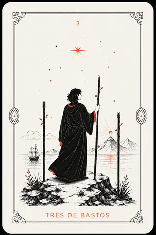 3 de Bastos del tarot