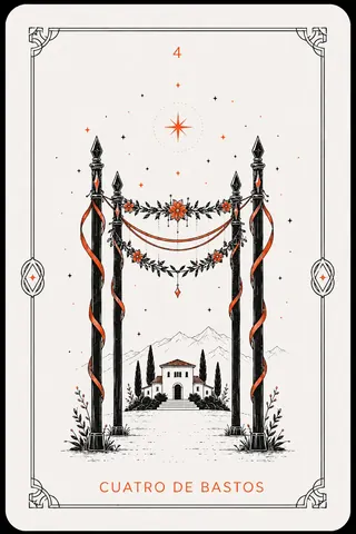 4 de Bastos del tarot