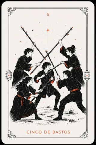 5 de Bastos del tarot