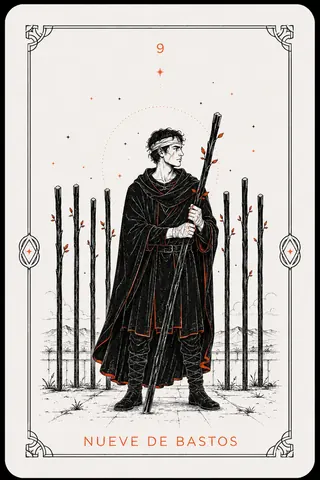 9 de Bastos del tarot