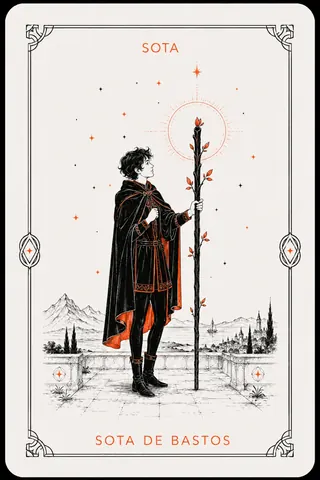 Sota de Bastos del tarot