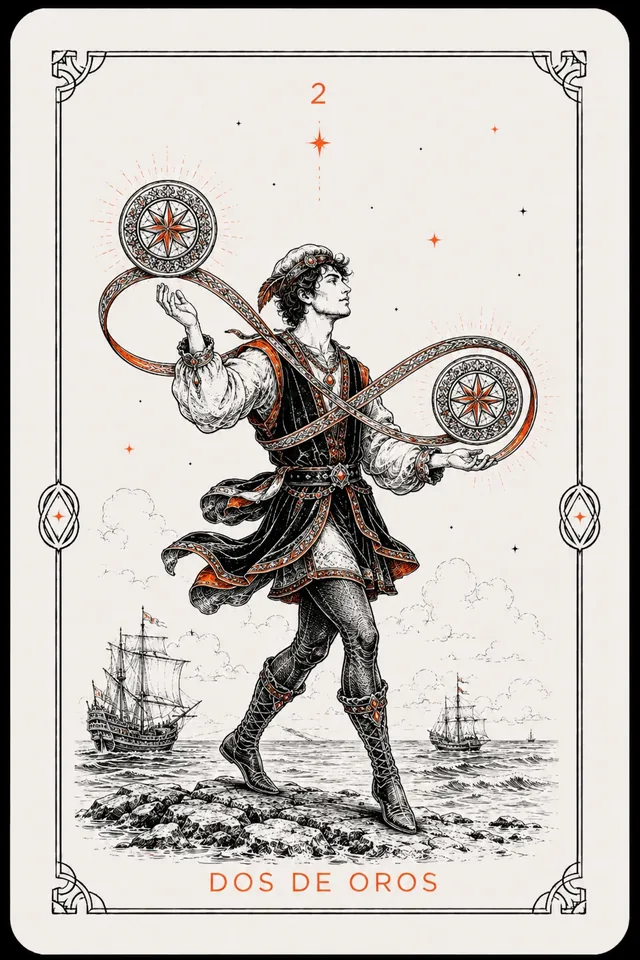 2 de Oros del tarot