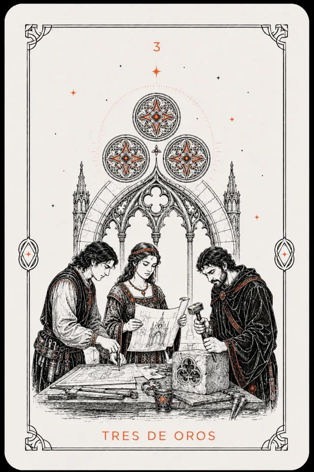 3 de Oros del tarot