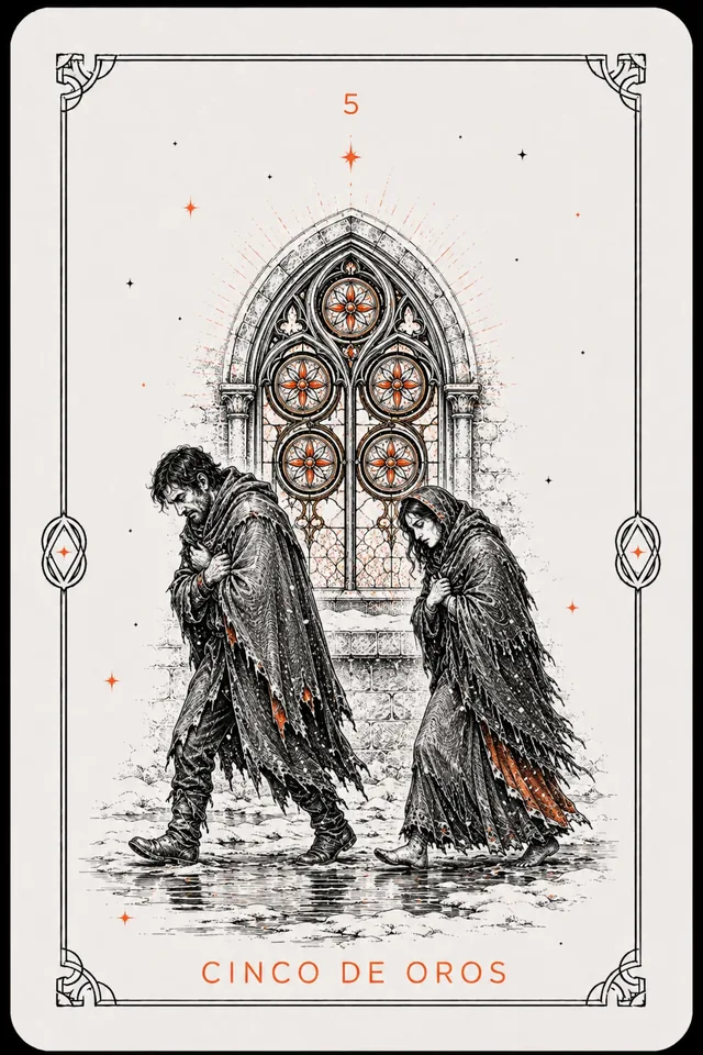 5 de Oros del tarot