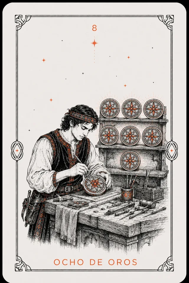 8 de Oros del tarot