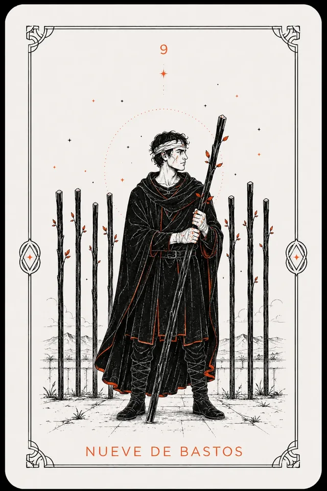 9 de Bastos del tarot