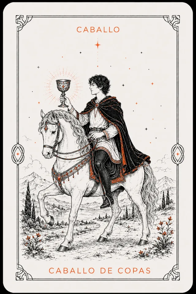 Caballo de Copas del tarot