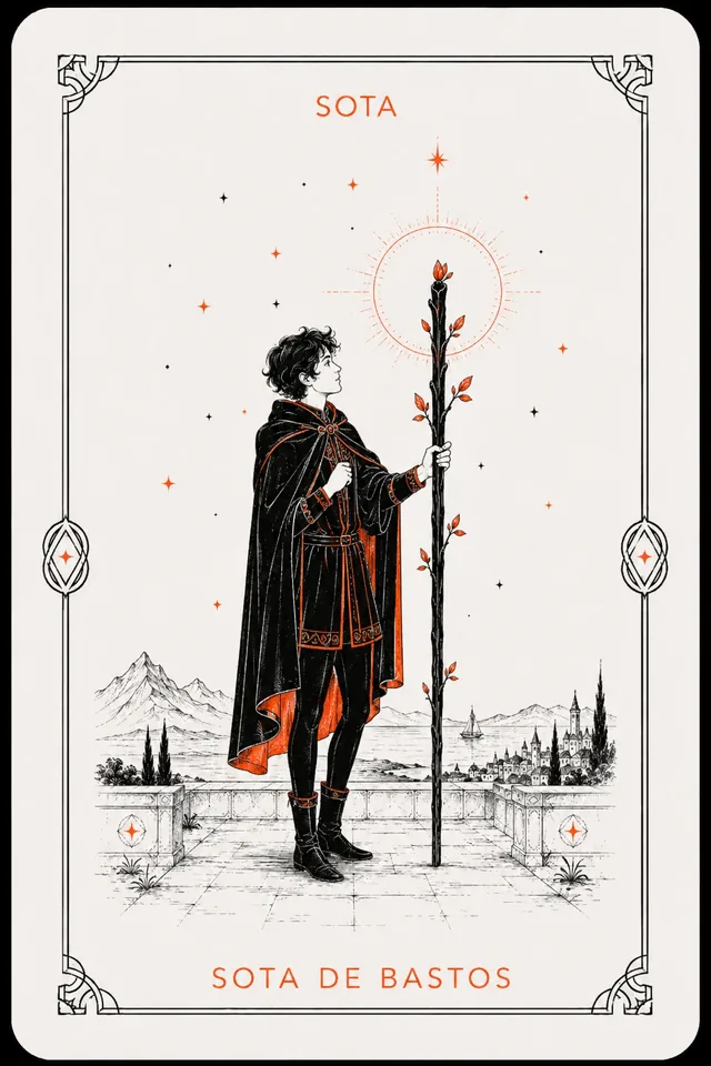 Sota de Bastos del tarot
