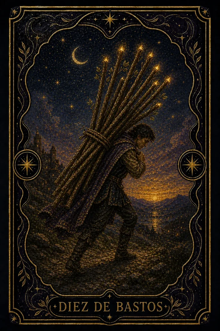 10 de Bastos del tarot