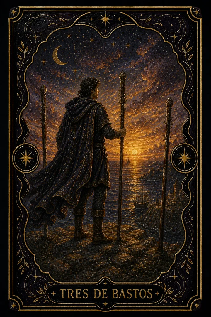 3 de Bastos del tarot