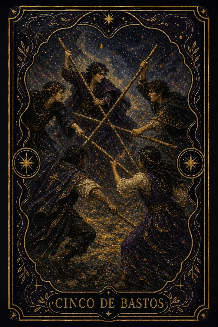 5 de Bastos del tarot