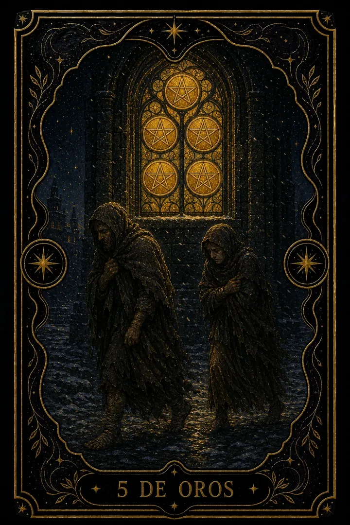 5 de Oros del tarot